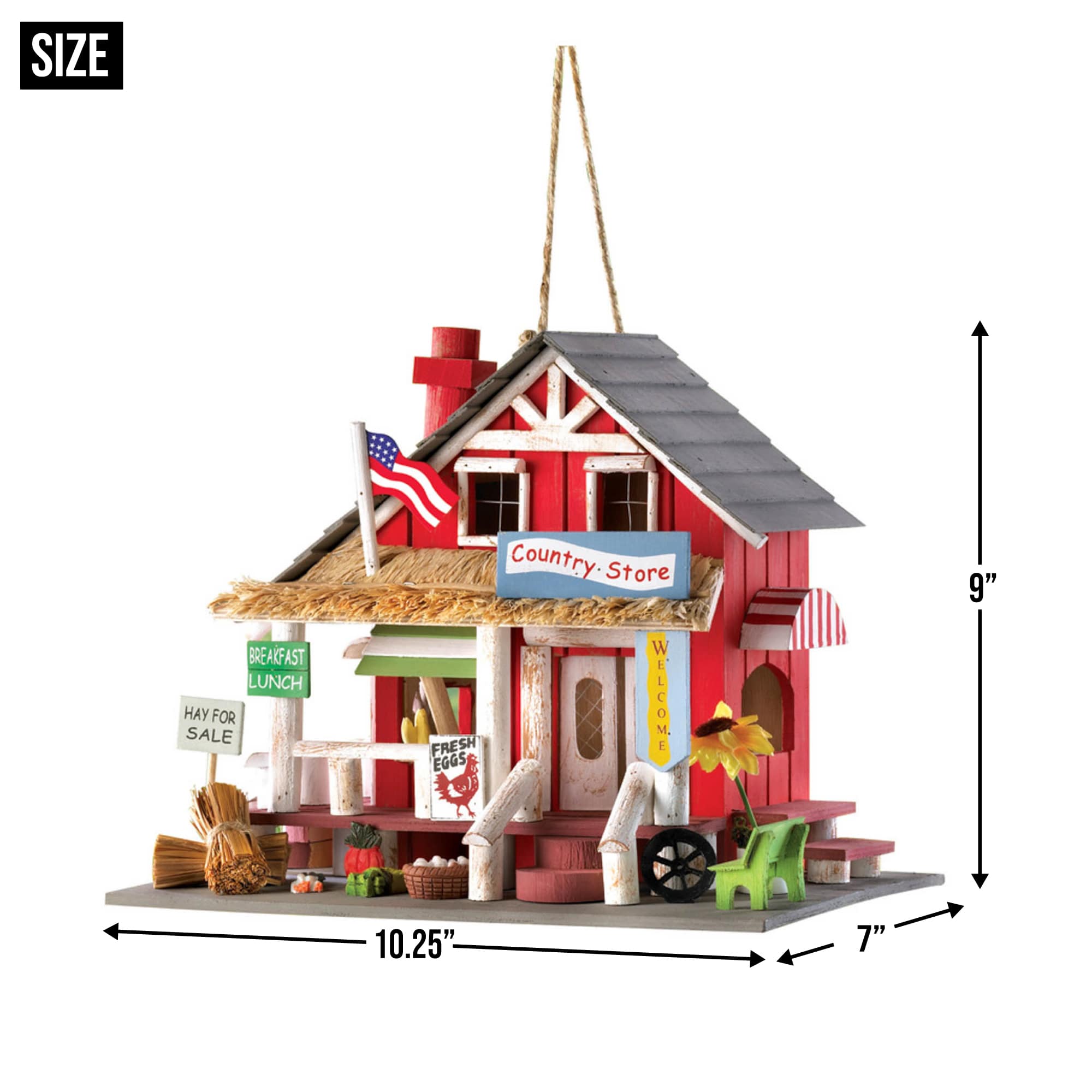 10.25" Rustic Country Store Birdhouse